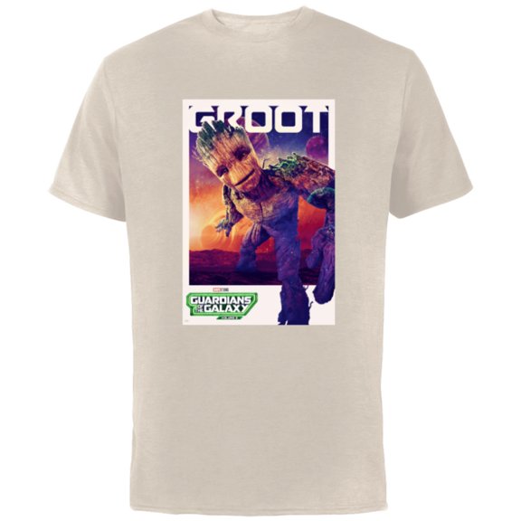 Marvel Guardians of the Galaxy Volume 3 Groot Poster - Short Sleeve Cotton T-Shirt for Adults - Customized-Natural