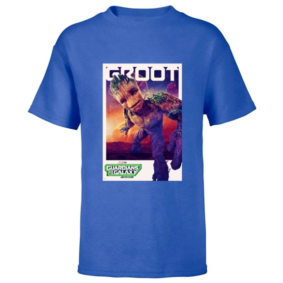 Marvel Guardians of the Galaxy Volume 3 Groot Poster - Short Sleeve T-Shirt for Kids - Customized-Royal