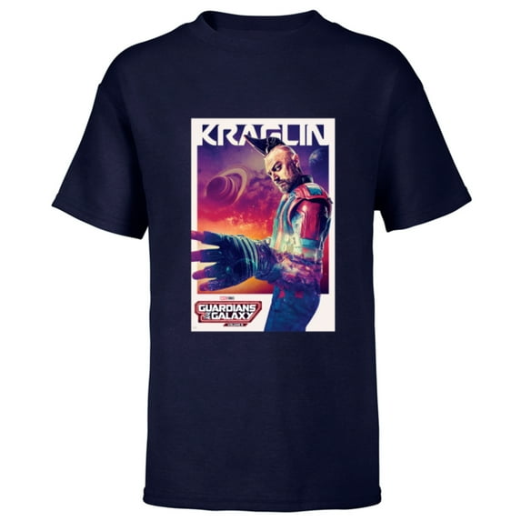 Marvel Guardians of the Galaxy Volume 3 Kraglin Poster - Short Sleeve T-Shirt for Kids - Customized-Navy