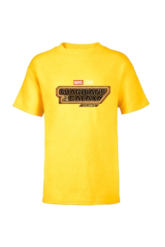 Guardians of the Galaxy Volume 3 Movie Logo - Short Sleeve T-Shirt for Kids - Customized-Yellow