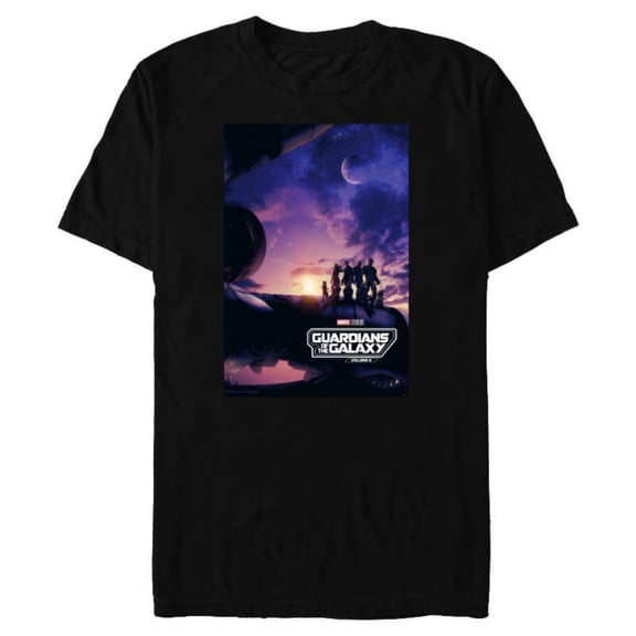 Marvel Guardians of the Galaxy Volume 3 Movie Poster Logo - Short Sleeve Blended T-Shirt for Adults - Customized-Black