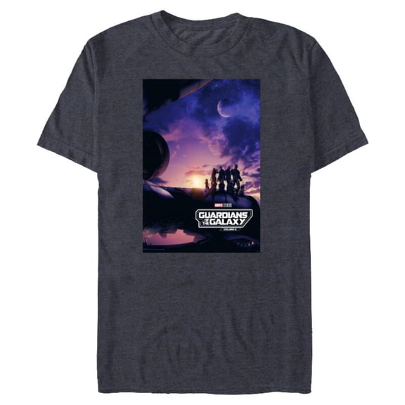 Marvel Guardians of the Galaxy Volume 3 Movie Poster Logo - Short Sleeve Blended T-Shirt for Adults - Customized-Navy Heather