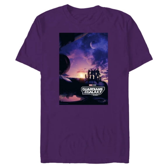 Marvel Guardians of the Galaxy Volume 3 Movie Poster Logo - Short Sleeve Blended T-Shirt for Adults - Customized-Purple