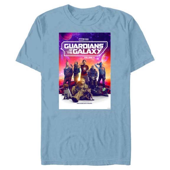 Marvel Guardians of the Galaxy Volume 3 Movie Poster - Short Sleeve Blended T-Shirt for Adults - Customized-Ocean Blue