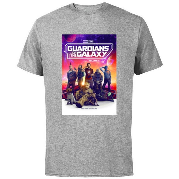 Marvel Guardians of the Galaxy Volume 3 Movie Poster - Short Sleeve Cotton T-Shirt for Adults - Customized-Athletic Heather