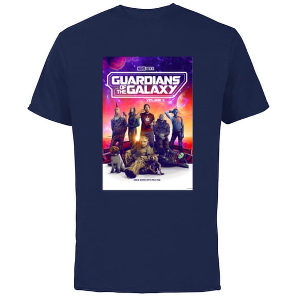 Marvel Guardians of the Galaxy Volume 3 Movie Poster - Short Sleeve Cotton T-Shirt for Adults - Customized-Navy