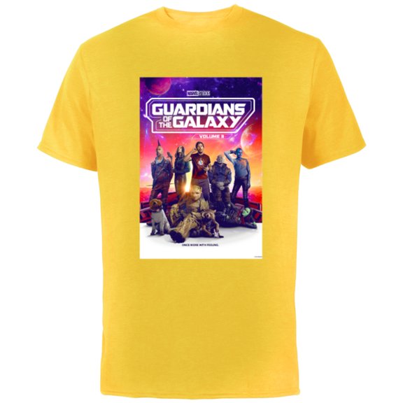 Marvel Guardians of the Galaxy Volume 3 Movie Poster - Short Sleeve Cotton T-Shirt for Adults - Customized-Yellow