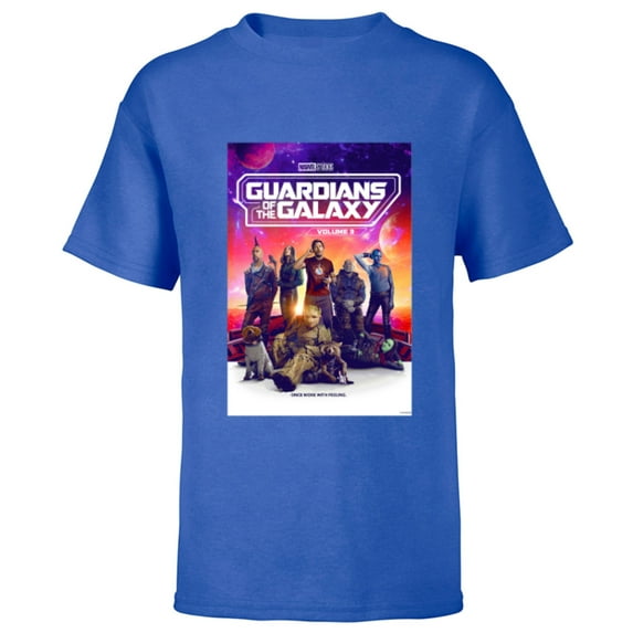 Marvel Guardians of the Galaxy Volume 3 Movie Poster - Short Sleeve T-Shirt for Kids - Customized-Royal