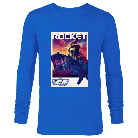 Marvel Guardians of the Galaxy Volume 3 Rocket Poster - Long Sleeve T-Shirt for Men - Customized-Navy