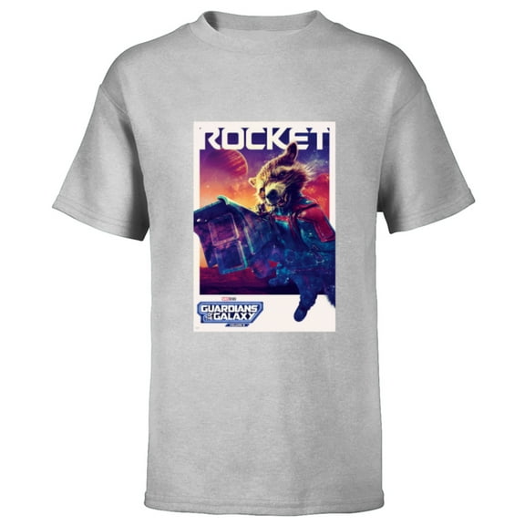 Marvel Guardians of the Galaxy Volume 3 Rocket Poster - Short Sleeve T-Shirt for Kids - Customized-Athletic Heather