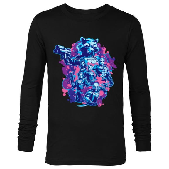 Marvel Guardians of the Galaxy Volume 3 Rocket & Team Space - Long Sleeve T-Shirt for Men - Customized-Black