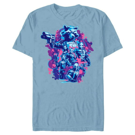 Marvel Guardians of the Galaxy Volume 3 Rocket & Team Space - Short Sleeve Blended T-Shirt for Adults - Customized-Ocean Blue