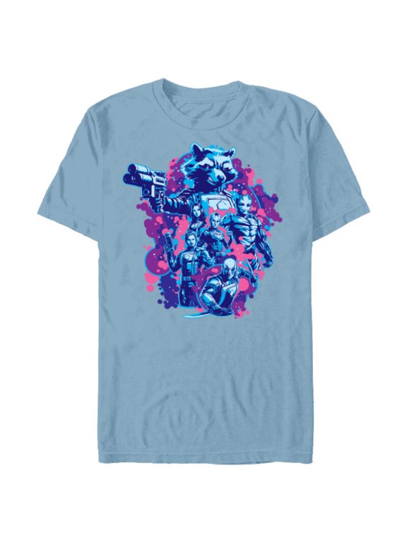 Guardians of the Galaxy Volume 3 Rocket & Team Space - Short Sleeve Blended T-Shirt for Adults - Customized-Ocean Blue