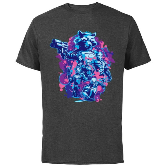 Marvel Guardians of the Galaxy Volume 3 Rocket & Team Space - Short Sleeve Cotton T-Shirt for Adults - Customized-Charcoal