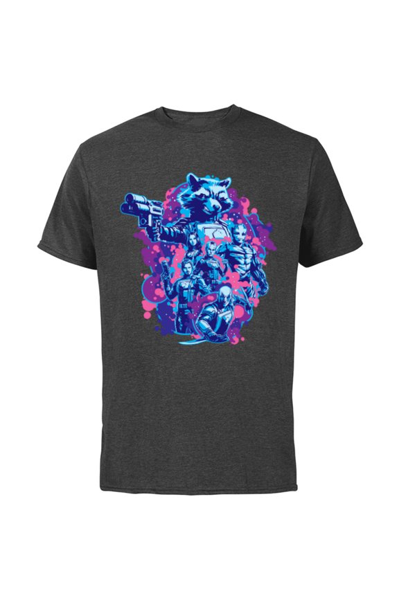 Guardians of the Galaxy Volume 3 Rocket & Team Space - Short Sleeve Cotton T-Shirt for Adults - Customized-Charcoal