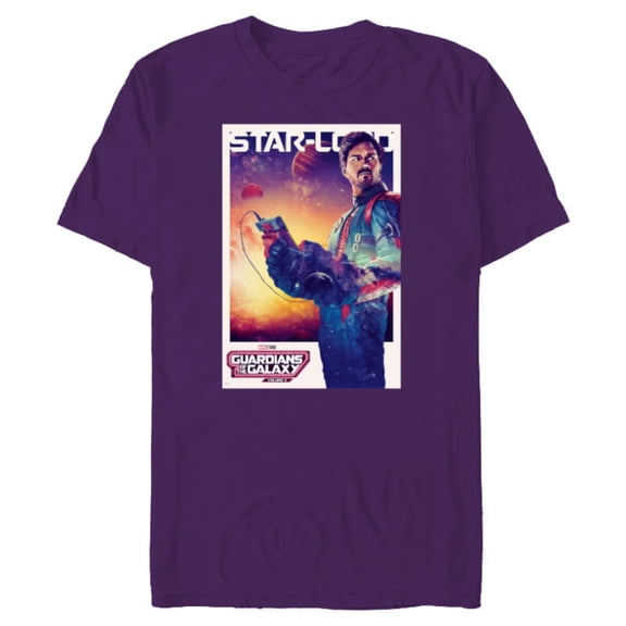 Marvel Guardians of the Galaxy Volume 3 Star-Lord Poster - Short Sleeve Blended T-Shirt for Adults - Customized-Purple