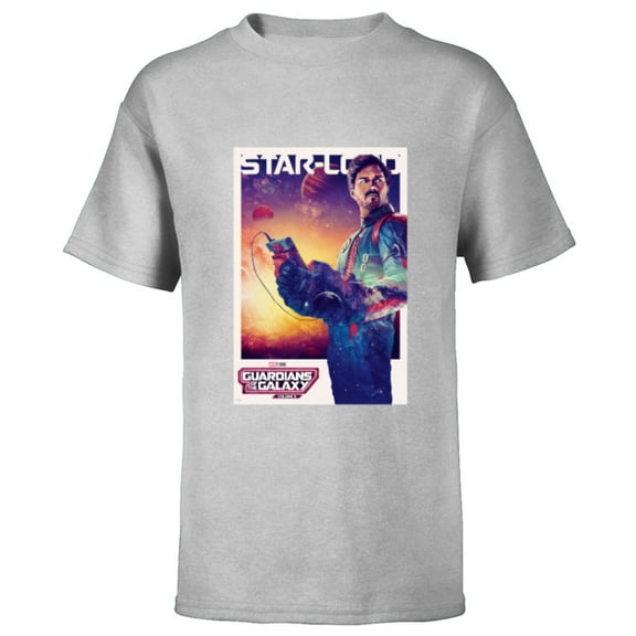 Marvel Guardians of the Galaxy Volume 3 Star-Lord Poster - Short Sleeve T-Shirt for Kids - Customized-Athletic Heather