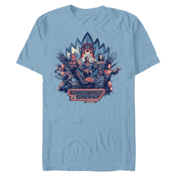 Marvel Guardians of the Galaxy Volume 3 Team Action Bowie - Short Sleeve Blended T-Shirt for Adults - Customized-Ocean Blue