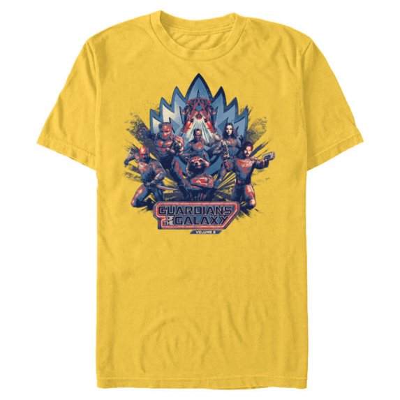 Marvel Guardians of the Galaxy Volume 3 Team Action Bowie - Short Sleeve Blended T-Shirt for Adults - Customized-Yellow