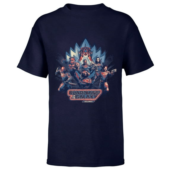 Marvel Guardians of the Galaxy Volume 3 Team Action Bowie - Short Sleeve T-Shirt for Kids - Customized-Navy