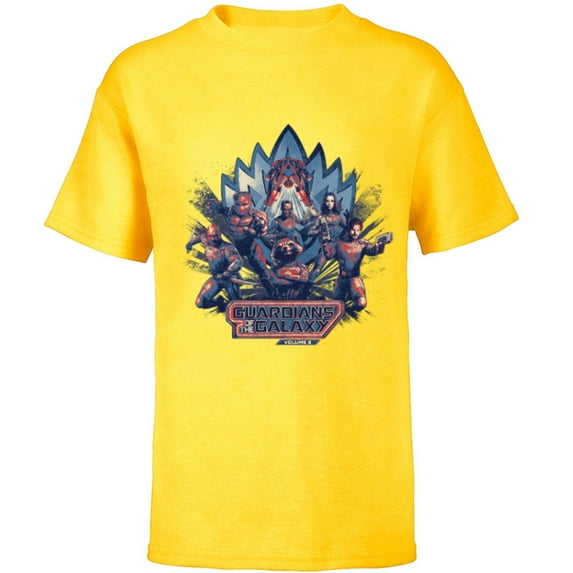 Marvel Guardians of the Galaxy Volume 3 Team Action Bowie - Short Sleeve T-Shirt for Kids - Customized-Yellow