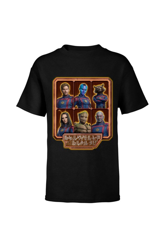 Guardians of the Galaxy Volume 3 Team Alien Logo - Short Sleeve T-Shirt for Kids - Customized-Black