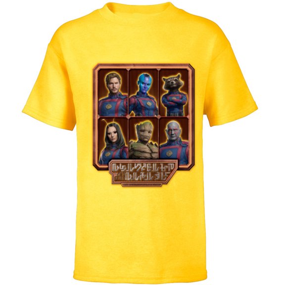 Marvel Guardians of the Galaxy Volume 3 Team Alien Logo - Short Sleeve T-Shirt for Kids - Customized-Yellow