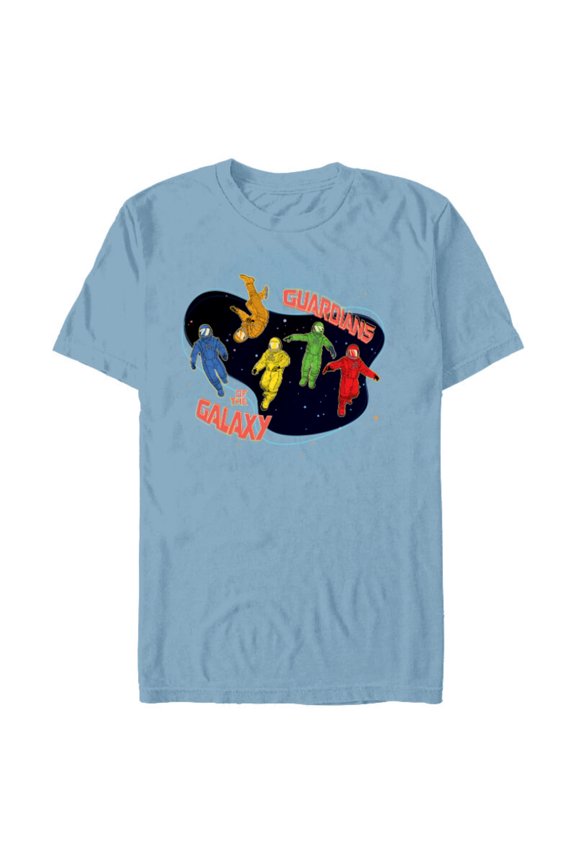 Guardians of the Galaxy Volume 3 Team in Spacesuits - Short Sleeve Blended T-Shirt for Adults - Customized-Ocean Blue