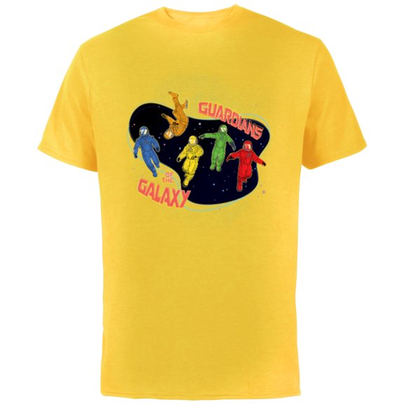 Marvel Guardians of the Galaxy Volume 3 Team in Spacesuits - Short Sleeve Cotton T-Shirt for Adults - Customized-Yellow
