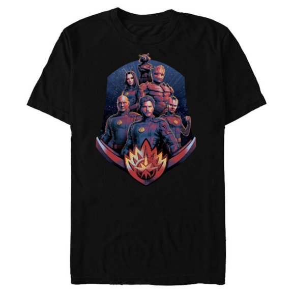 Marvel Guardians of the Galaxy Volume 3 Team with Badge - Short Sleeve Blended T-Shirt for Adults - Customized-Black