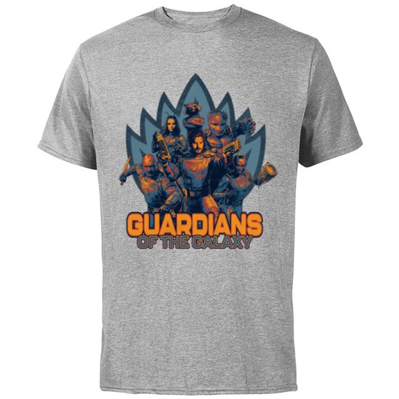 Marvel Guardians of the Galaxy Volume 3 Team with Crest - Short Sleeve Cotton T-Shirt for Adults - Customized-Athletic Heather
