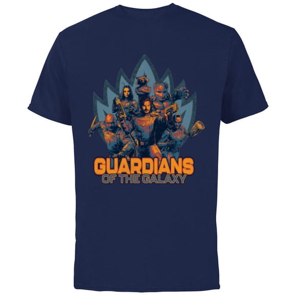 Marvel Guardians of the Galaxy Volume 3 Team with Crest - Short Sleeve Cotton T-Shirt for Adults - Customized-Navy