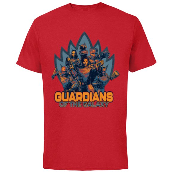 Marvel Guardians of the Galaxy Volume 3 Team with Crest - Short Sleeve Cotton T-Shirt for Adults - Customized-Red