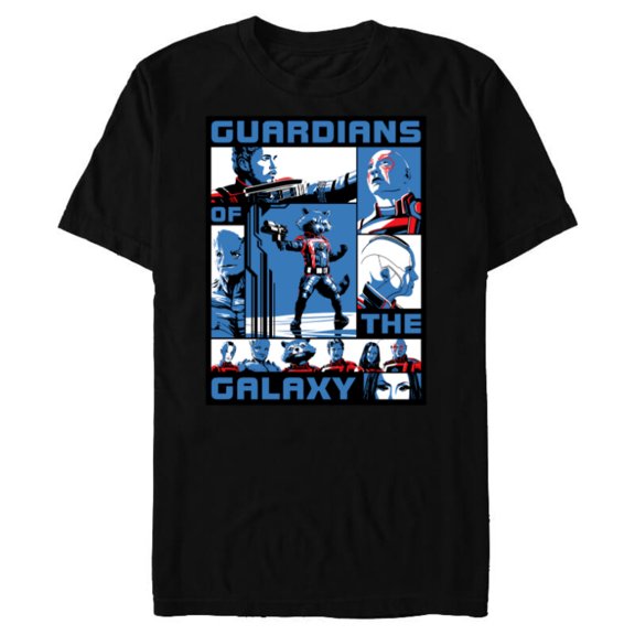 Marvel Guardians of the Galaxy Volume 3 Tri-Color Panels - Short Sleeve Blended T-Shirt for Adults - Customized-Black