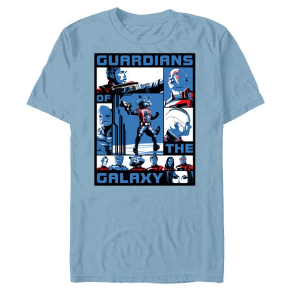 Marvel Guardians of the Galaxy Volume 3 Tri-Color Panels - Short Sleeve Blended T-Shirt for Adults - Customized-Ocean Blue