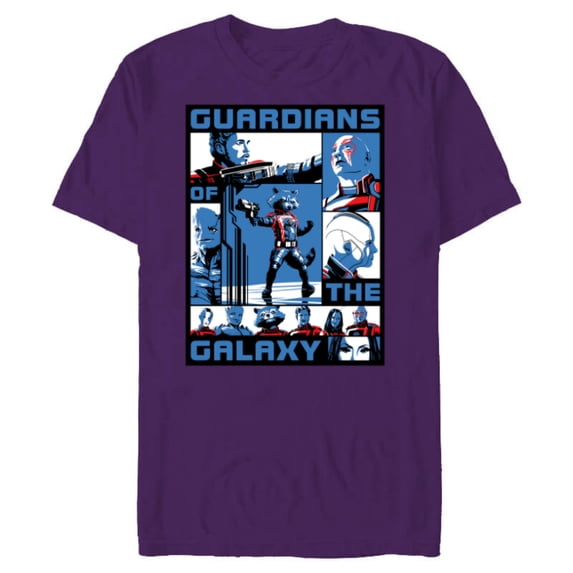 Marvel Guardians of the Galaxy Volume 3 Tri-Color Panels - Short Sleeve Blended T-Shirt for Adults - Customized-Purple