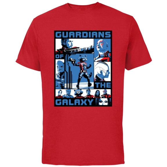 Marvel Guardians of the Galaxy Volume 3 Tri-Color Panels - Short Sleeve Cotton T-Shirt for Adults - Customized-Red