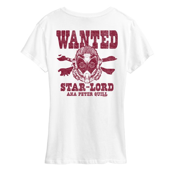 Marvel Guardians of the Galaxy - Wanted Star Lord - Women's Short Sleeve Graphic T-Shirt