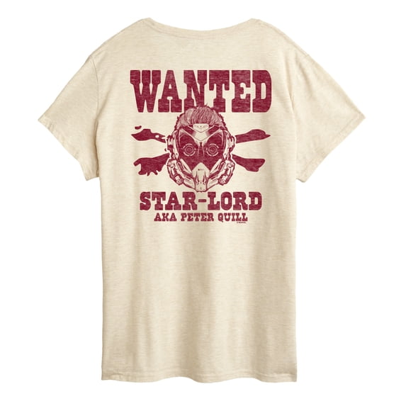 Marvel Guardians of the Galaxy - Wanted Star Lord - Women's Short Sleeve Graphic T-Shirt