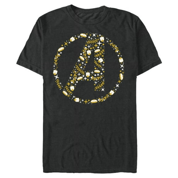 Marvel Hanukkah Holiday Dreidels & Sufganiyot Avengers Logo - Short Sleeve Blended T-Shirt for Adults - Customized-Dark Heather