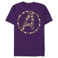 thumbnail image 1 of Marvel Hanukkah Holiday Dreidels & Sufganiyot Avengers Logo - Short Sleeve Blended T-Shirt for Adults - Customized-Purple, 1 of 5
