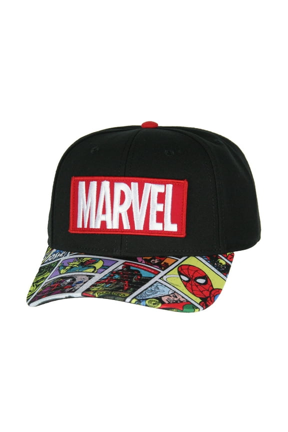 Marvel Hat For Men Vintage Comic Scenes Embroidered Marvel Logo Superhero Snapback Hat Cap