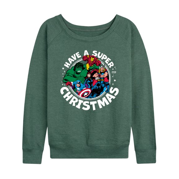 Marvel - Have A Super Christmas Avengers - Women's French Terry Long Sleeve Pullover