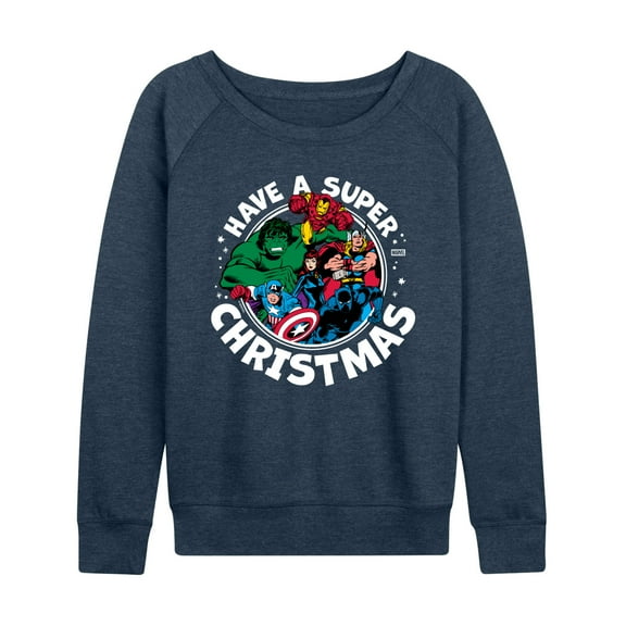 Marvel - Have A Super Christmas Avengers - Women's French Terry Long Sleeve Pullover