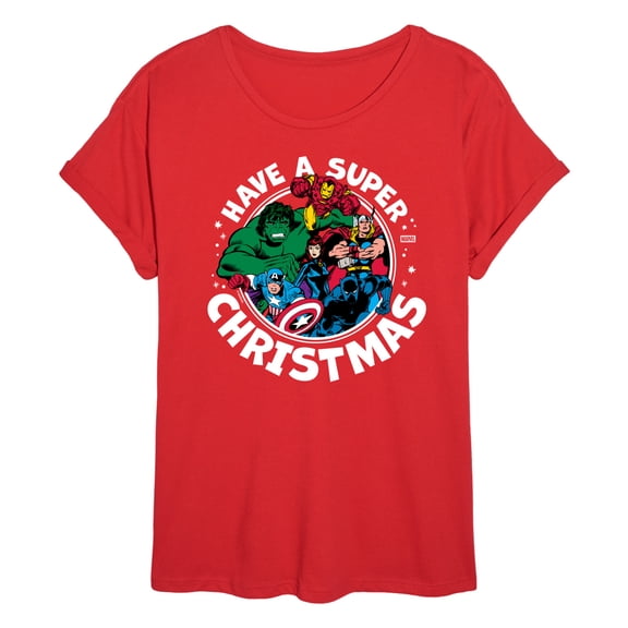 Marvel - Have A Super Christmas Avengers - Women's Oversized Graphic T-Shirt
