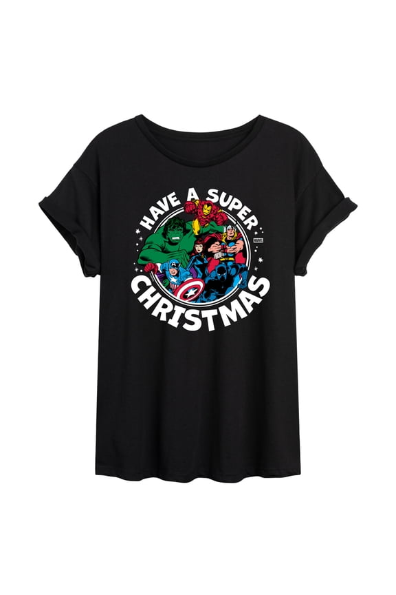 - Have A Super Christmas Avengers - Women's Oversized Graphic T-Shirt