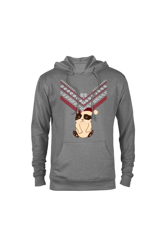 Hawkeye Cat Holiday Sweater - Pullover Hoodie for Adults – Customized-Graphite Heather