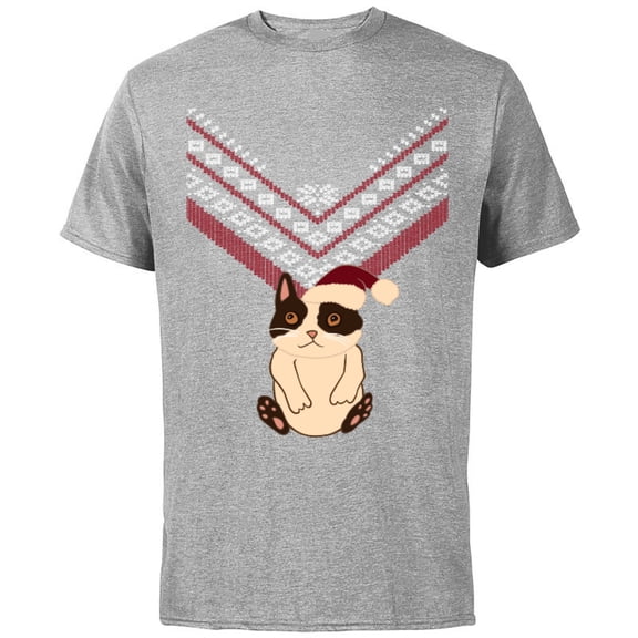 Marvel Hawkeye Cat Holiday Sweater - Short Sleeve Cotton T-Shirt for Adults - Customized-Athletic Heather