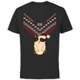thumbnail image 1 of Marvel Hawkeye Cat Holiday Sweater - Short Sleeve Cotton T-Shirt for Adults - Customized-Black, 1 of 5