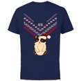 thumbnail image 1 of Marvel Hawkeye Cat Holiday Sweater - Short Sleeve Cotton T-Shirt for Adults - Customized-Navy, 1 of 5